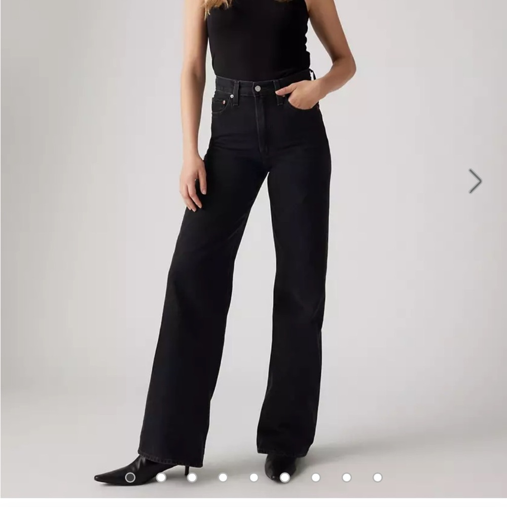 Levi’s wide leg high rise black jeans